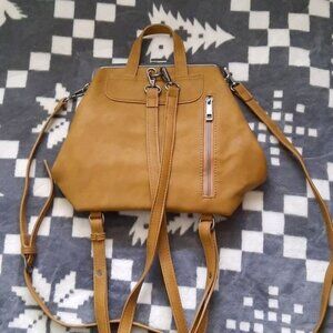 Joy Susan Phyllis Vegan Leather Nu uck Frame Crossbody Backpack Handbag